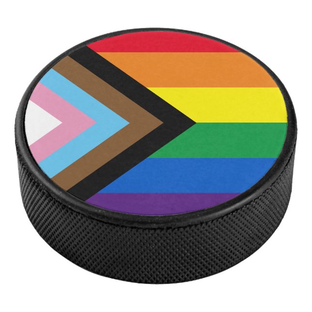 Pride Inclusive rainbow Lgbtq gay flag Hockey Puck (3/4)