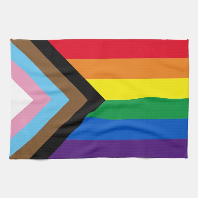 Pride Inclusive rainbow Lgbtq gay flag Tea Towel (Horizontal)