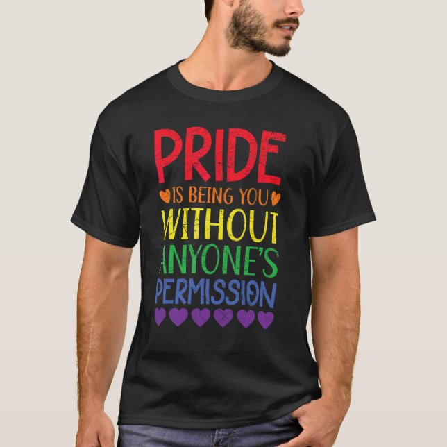 Pride Is Being You Without Anyone's Permission Lgb T-Shirt (Front)