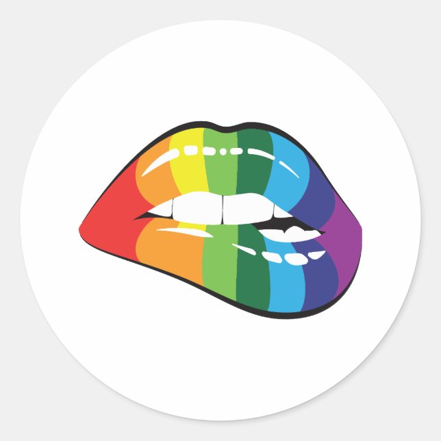 Pride Kiss Classic Round Sticker (Front)