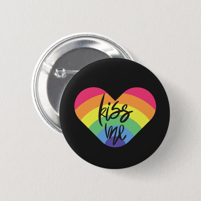 Pride- kiss me. love is fair.          button (Front & Back)