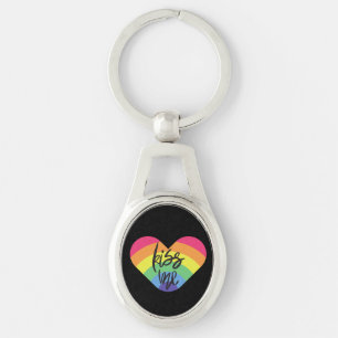Pride- kiss me. love is fair. keychain