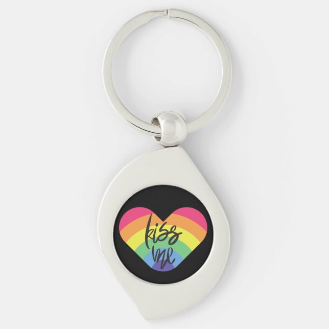 Pride- kiss me. love is fair.       keychain (Front)
