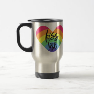 Pride- kiss me. love is fair. travel mug
