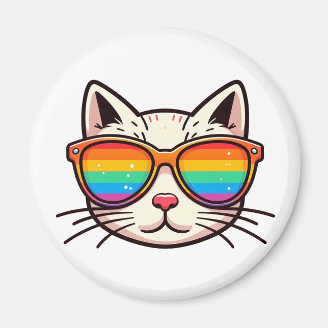 Pride kitty magnet (Front)