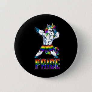 Pride Lgbt Bodybuilding Unicorn Muscle Lesbian Gay 6 Cm Round Badge