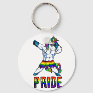 Pride Lgbt Bodybuilding Unicorn Muscle Lesbian Gay Key Ring