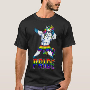 Pride Lgbt Bodybuilding Unicorn Muscle Lesbian Gay T-Shirt