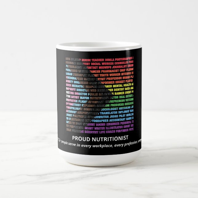 Pride LGBT Diversity Rainbow Word Cloud Custom Coffee Mug (Center)