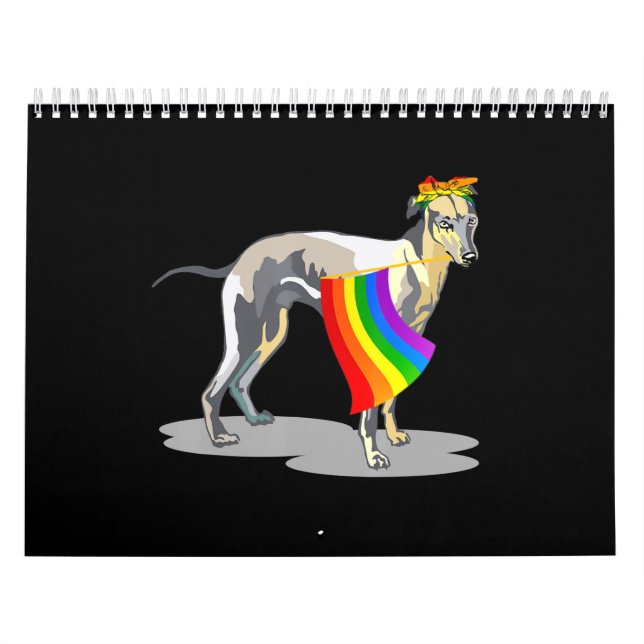 Pride Lgbt Flag Gay Be Lesbian Whippet Lover Gifts Calendar (Cover)