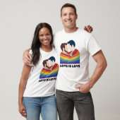Pride LGBT Gay Love Is Love Men Faces Rainbow T-Shirt (Unisex)