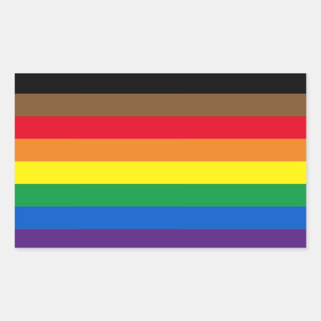 Pride lgbt lgbtq diversity inclusive rainbow flag rectangular sticker (Front)