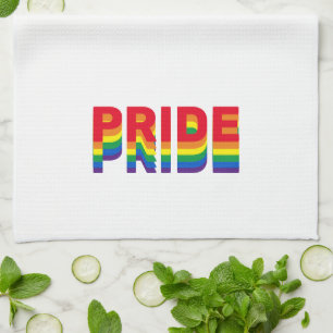 Pride lgbt lgbtq queer gay flag colours white tea towel