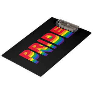 Pride lgbt lgbtq queer gay rainbow colours black clipboard