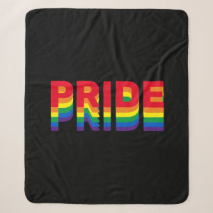 Pride lgbt lgbtq queer gay rainbow colours black sherpa blanket
