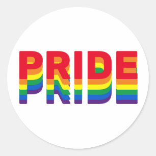 Pride lgbt lgbtq queer gay rainbow colours classic round sticker