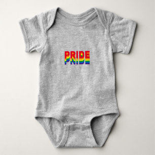Pride lgbt lgbtq queer gay rainbow colours grey baby bodysuit