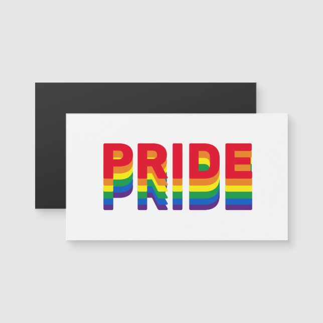 Pride lgbt lgbtq queer gay rainbow colours magnet (Front/Back)