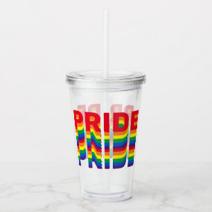 Pride lgbt lgbtq queer gay rainbow colours pattern acrylic tumbler