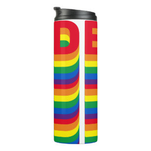 Pride lgbt lgbtq queer gay rainbow colours pattern thermal tumbler