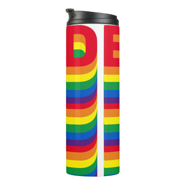 Pride lgbt lgbtq queer gay rainbow colours pattern thermal tumbler (Rotated Right)