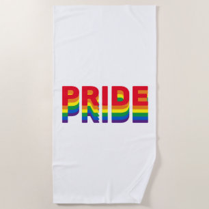 Pride lgbt lgbtq queer gay rainbow colours white beach towel