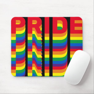 Pride lgbt lgbtq queer gay rainbow pattern black mouse mat