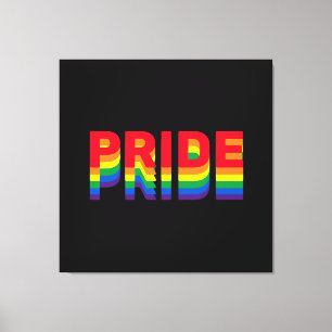 Pride lgbt lgbtq queer gay rainbow retro black canvas print