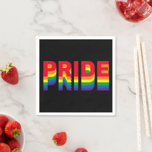 Pride lgbt lgbtq queer gay rainbow retro black napkin