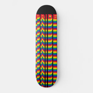 Pride lgbt lgbtq queer gay rainbow retro black skateboard