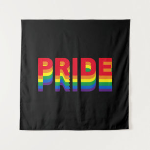 Pride lgbt lgbtq queer gay rainbow retro black tapestry