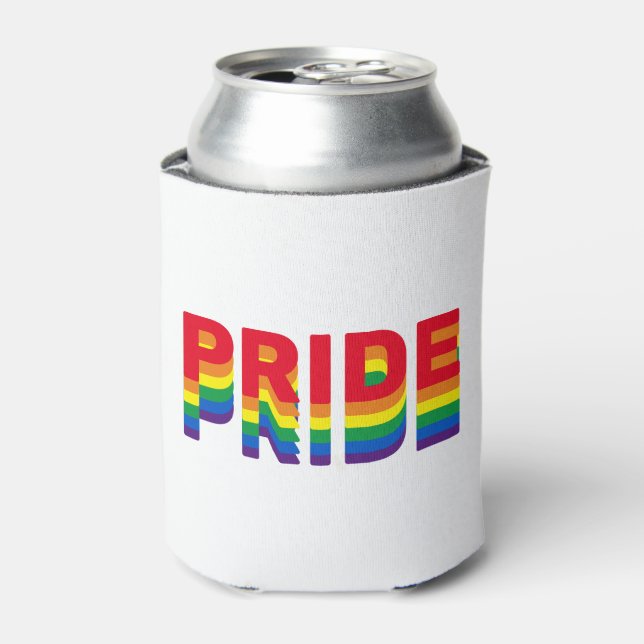 Pride lgbt lgbtq queer gay rainbow retro colours can cooler (Can Front)