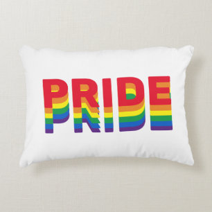 Pride lgbt lgbtq queer gay rainbow retro colours decorative cushion
