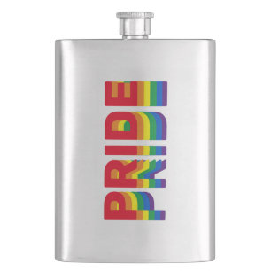 Pride lgbt lgbtq queer gay rainbow retro colours hip flask