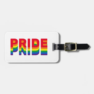 Pride lgbt lgbtq queer gay rainbow retro colours luggage tag