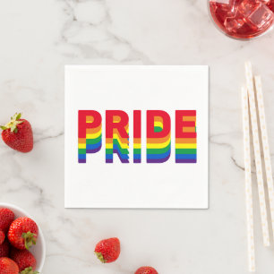 Pride lgbt lgbtq queer gay rainbow retro colours napkin