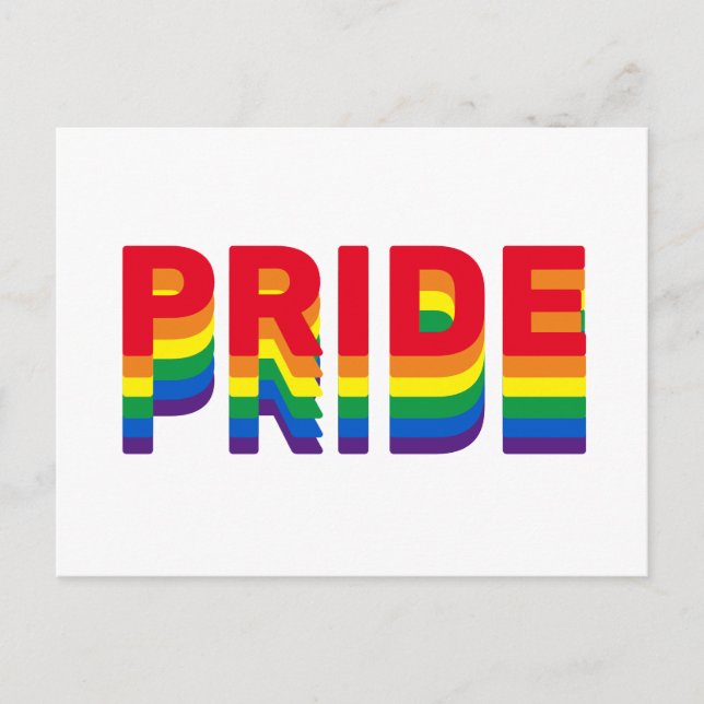 Pride lgbt lgbtq queer gay rainbow retro colours postcard (Front)