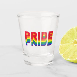 Pride lgbt lgbtq queer gay rainbow retro colours shot glass