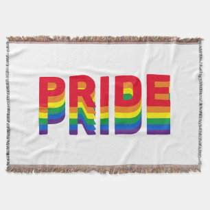 Pride lgbt lgbtq queer gay rainbow retro colours throw blanket