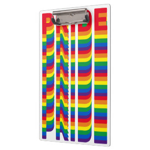Pride lgbt lgbtq queer gay rainbow retro pattern clipboard