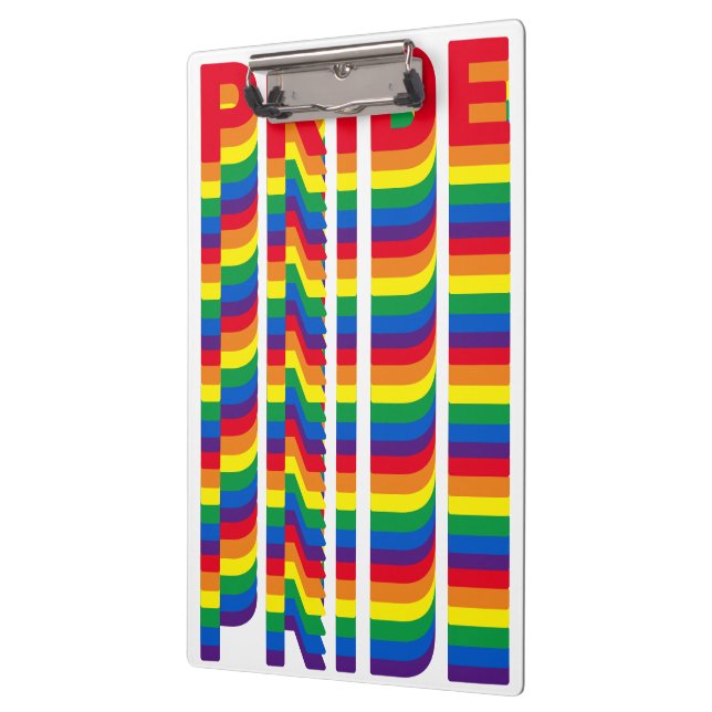 Pride lgbt lgbtq queer gay rainbow retro pattern clipboard (Left)