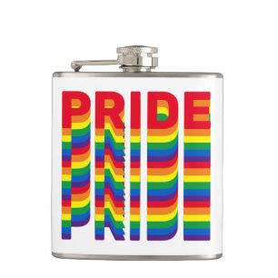 Pride lgbt lgbtq queer gay rainbow retro pattern hip flask