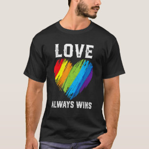 Pride Lgbt Month Cute Rainbow Heart Love Wins T-Shirt