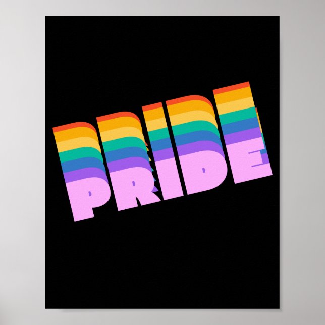 Pride+LGBT. Rainbow colors. Poster (Front)