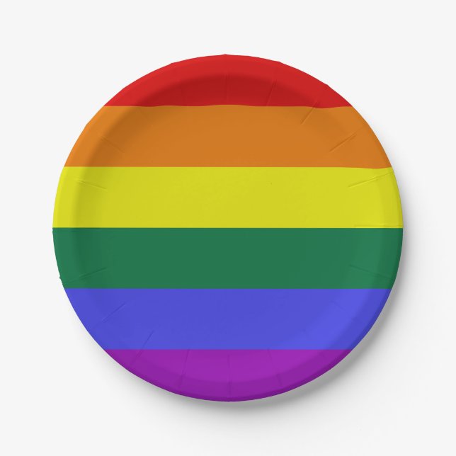 Pride LGBT Rainbow Paper Plate (Front)