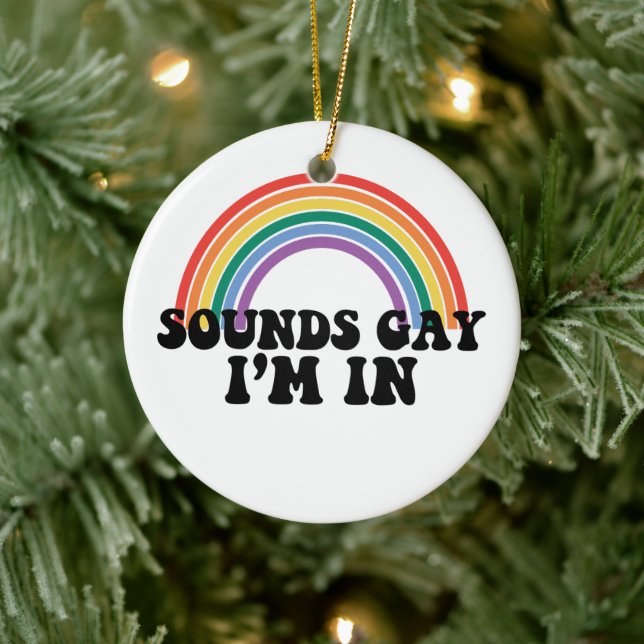 Pride LGBT Sounds Gay I'm In Gay Rainbow Ceramic Tree Decoration (Tree)