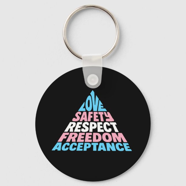 PRIDE LGBT trans positive ally support hierarchy Key Ring (Front)