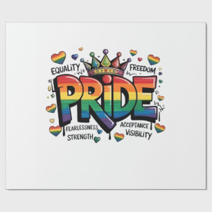 Pride LGBTQ Acceptance LGBT 4th of July Flag USA Wrapping Paper