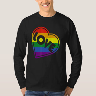 Pride LGBTQ Gay Equality - Love Heart Rainbow T-Shirt
