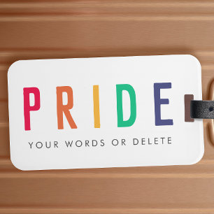Pride   LGBTQ Gay Modern Rainbow Luggage Tag